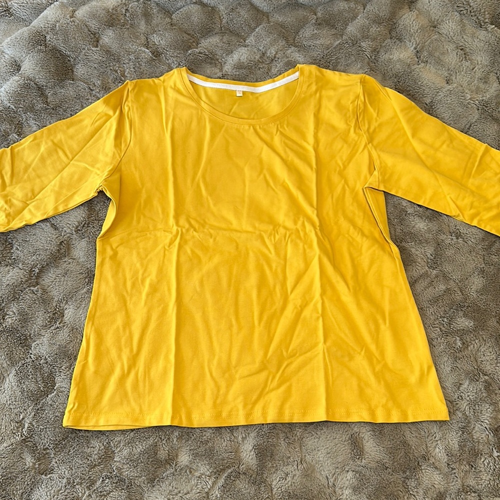 Mustard Yellow 3/4 Sleeve Top